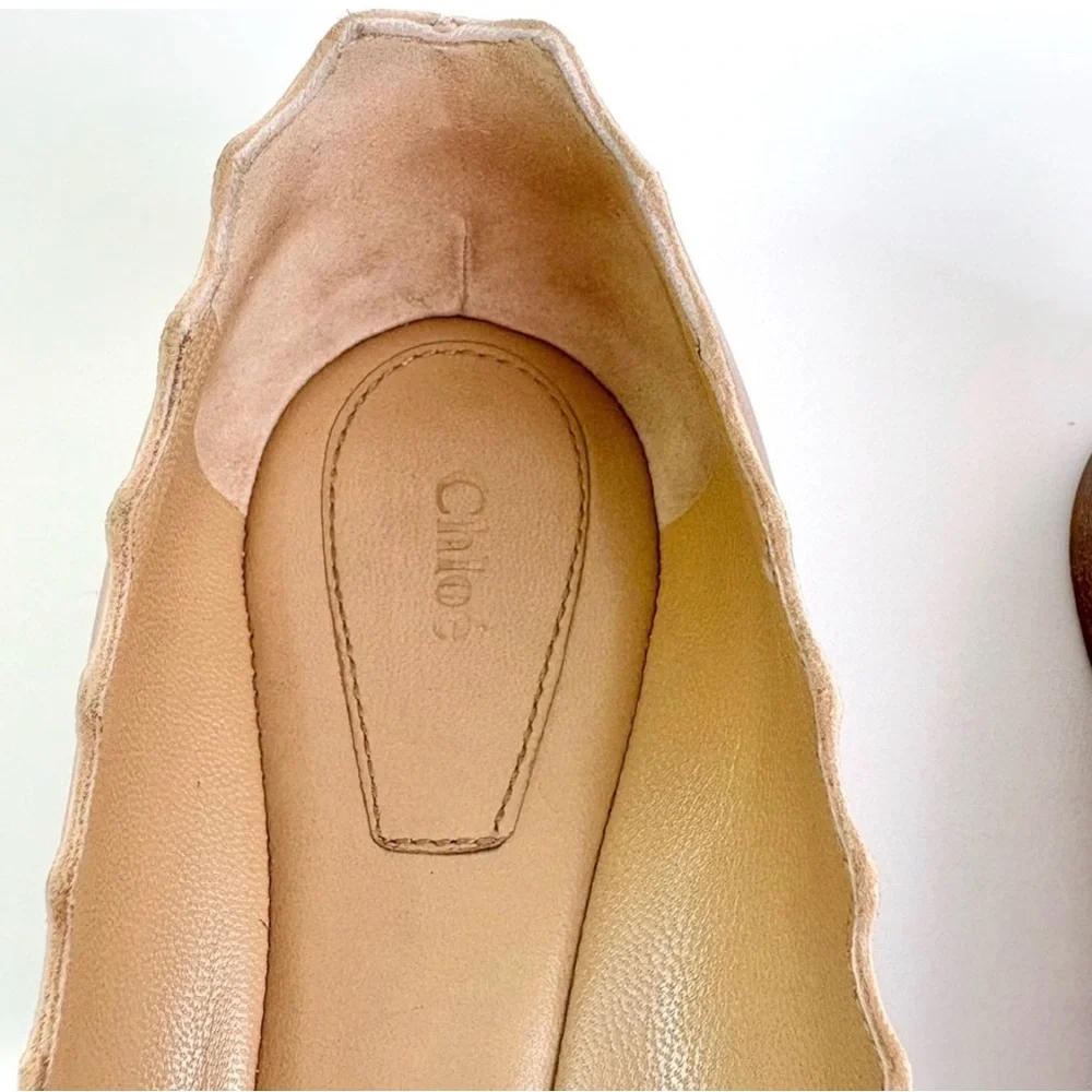 Chloe Lauren Ballerina Flats in Beige “Pink Tea” Size 39  8 1/2 - Picture 8 of 13